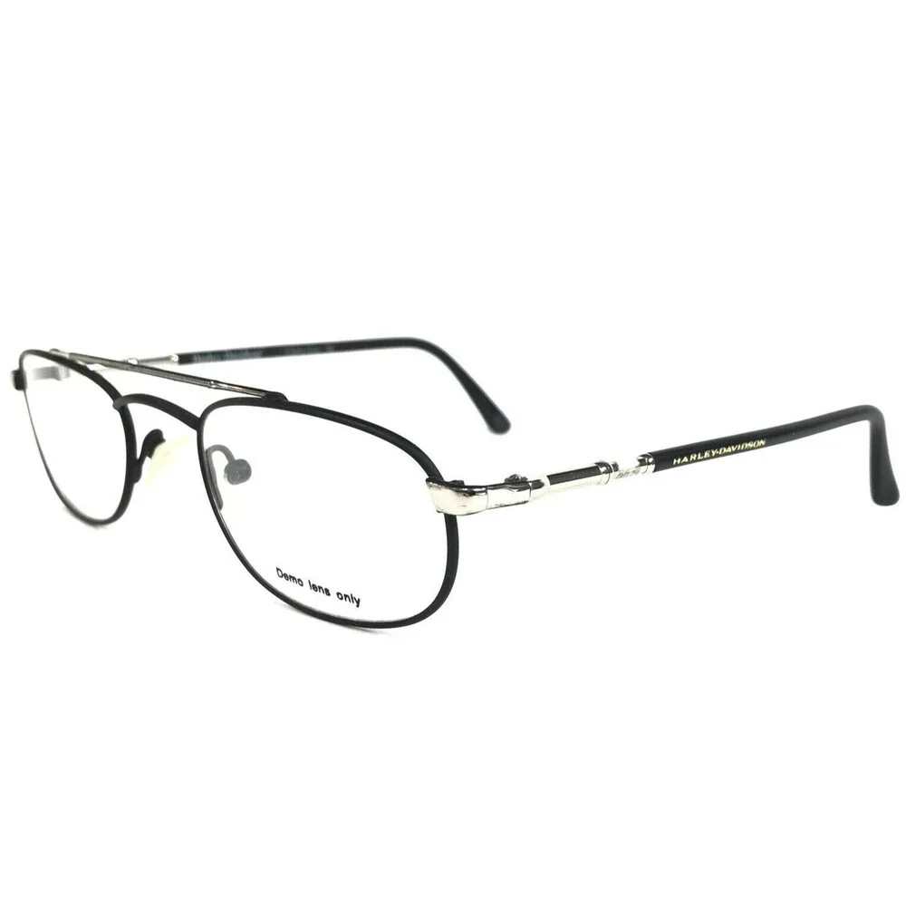 Vintage Harley Davidson Eyeglasses Frames 37 MBLK Matte Black Silver 51-20-140